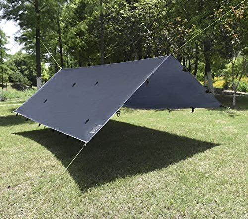Gold Armour Rainfly Tarp Hammock, Premium 20ft x 14.3ft Rain Fly Cover, Waterproof Ultralight Camping Shelter Canopy, Must Have Camping Accessories Camping Essential (Gray) - color: Gray