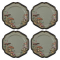 Karma, 8.75 inches Melamine Salad Plates Set of 4, Reusable Dishwasher Safe Plates for Outdoor and Indoor, Midnight Meadow - color: Midnight Meadow