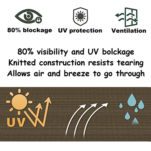 Shade Sail Sun Shade Cloth 9'9"x13' Rectangle Outdoor Canopy Outside Sunshade Awning Cover Privacy Screen Net UV Block for Patio Pergola Gazebo Porch Backyard Lawn Garden Outdoor Activities - color: Coffee, size: 9'9"x13'