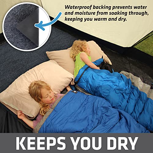 Drymate Tent Carpet Mat, Protective Waterproof Liner Keeps You Warm & Dry, Camping Floor Rug Accessory (60" x 74"), Durable, Lightweight, Soft & Comfortable, Trimmable Material (USA Made) (Charcoal) - size: 5' x 6'2" (Rectangular)