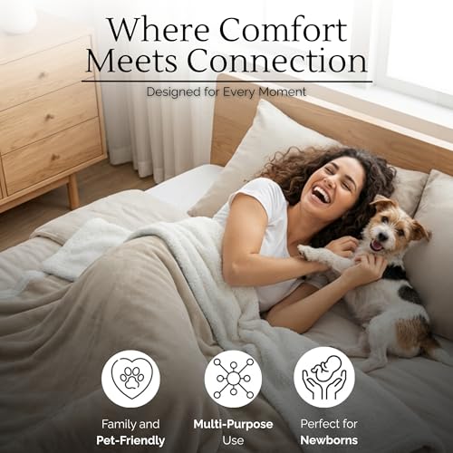 Waterproof Blanket for Bed Intimacy (40" x 60" Small Sized), Reversible Fleece | Sherpa Throw, Water Proof Blanket TPU Stain Proof Couch Furniture Cover Large Dog Bed Winter Protector - Beige - color: Beige, size: 40 x 60 inch