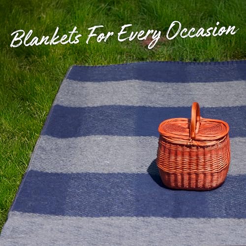 M MCGUIRE GEAR Warm Wool Bunkhouse Plaid Blanket for Camping, Home, Survival, or First Aid, 64" x 90" (Light Brown/Brown) - color: Light Brown/Brown