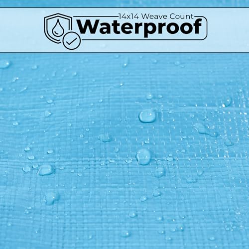 Tarps Heavy Duty Waterproof 20x30-12 mil Thick Camping Tent - Blue Tarp 20x30 UV Resistant, Rip & Tear Proof with Metal Grommets – Multipurpose Use for Camping, Tent, Boat, RV, Car, & Pool Cover - size: 20'x30'