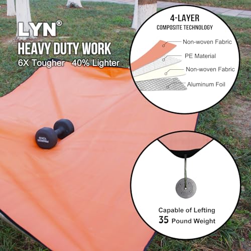 LYN Heavy Duty Emergency Blanket Survival Gear Waterproof Insulated Blanket Emergency Tarp for Camping, Hiking, Bushcraft - color: Camel