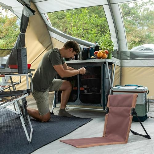 Ultra-Light Folding Camping Chair with Backrest,Outdoors Relaxing Floor Seat for SwimmingPool Beach Lawn Picnic Road Trips - color: Brown