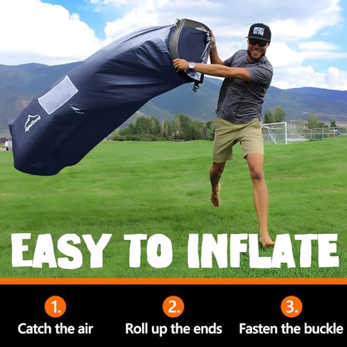 AlphaBeing Inflatable Lounger Beach Chair Accessories, Air Sofa Hammock Inflatable Couch for Camping Backyard Lakeside with Compression Sacks, Ideal Outdoor Gifts for Adults - color: Navy