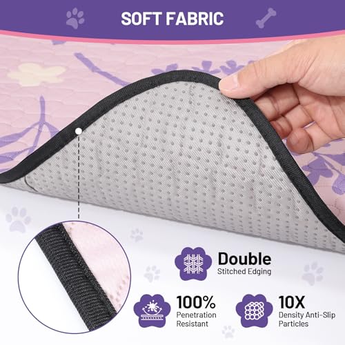 Washable Dog Pee Pads - Absorbent Reusable Puppy Training Pads, Waterproof Leak - Proof & Non - Slip for Crate Whelping Potty Training 24x36 (Pack of 2) - color: Purple Multicolor, size: 24x36in(Pack of 2)