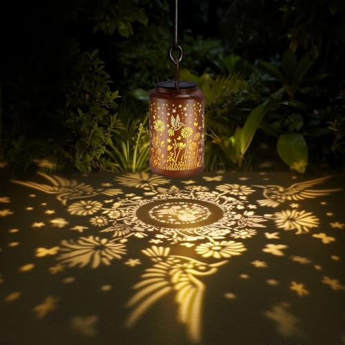 Mothers Day Gifts for Mom Solar Lanterns Outdoor Waterproof Hummingbird Solar Lights Outdoor Waterproof for Garden, Birthday Gifts for Women Mom Grandma, Garden Lights for Backyard Patio Decor
