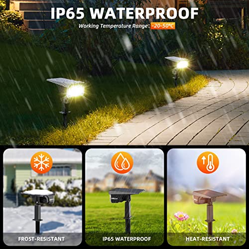LEREKAM 3 Brightness Modes Solar Outdoor Lights with Super Bright 40LEDs, 360 Adjustable Lighting Angle, USB Charging, Longer Working Time, Waterproof, Patio, Porch, Driveway - color: Warm White, size: 6 Pack