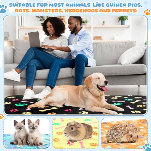 Tegeme 6 Pcs Waterproof Dog Blanket 41 x 30 Inch Paw Print Pet Blanket for Dogs Cats Puppy Washable Soft Fluffy Fleece Rug Flannel Throw Warm Sleep Mat for Kitten Doggy - size: 41 x 30 Inch