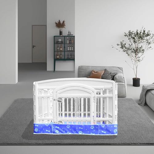 Dog Playpen Bottom Pad Fits for 36 Inch 4 Panels Exercise Pet Playpen, Dog Crate Pad Puppy Playpen Pad, Hoop and Loop Design (Note: Playpen Not Included). -Blue - color: Blue