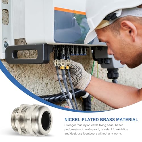 PATIKIL Waterproof Electrical Cable Glands, NPT3/4 4 Pcs 33/64" - 45/64" Nickel-Plated Brass Cord Grip Electric Wire Connector Wire Protector for Outdoor Cable Box Enclosure Junction Box - size: NPT 3/4 33/64" - 45/64"