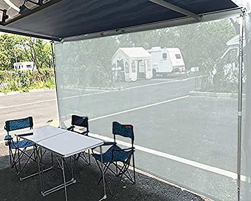 Tentproinc RV Awning Sun Shade Screen 7' X 11' 3'' (Fit for 12' Awning) Mesh Sunshade Screen for RV Awning Shadescreen Motorhome Camping Trailer Awning Sunscreen UV Blocker - 3 Year Warranty (Gray) - color: Gray, size: 7' x 11'3'' -Actual Measurement