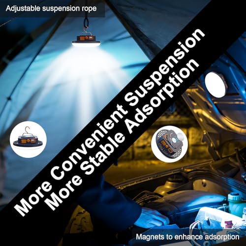 10000mAh 4000LM Flashlight Portable LED Camping Lantern Rechargeable Light 30W with Digital Display and Magnet , IPX5 Waterproof Tent Lights Power Failure Emergency Light for Parents Christmas Gift - size: 30W