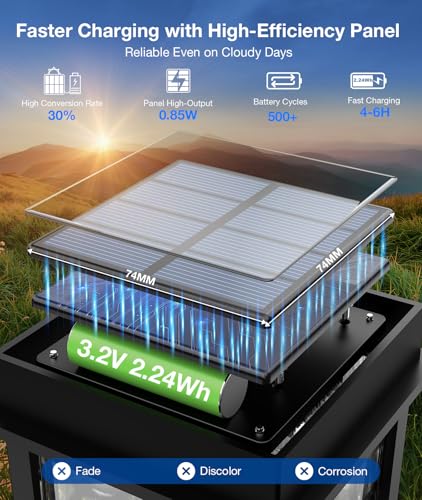 XMCOSY+ Solar Pathway Lights Outdoor, Adjustable Warm & Cool White, 50 Lumens Bright Garden Lights, 6 Pack IP65 Waterproof Landscape Lighting, Outside Lights for Front Yard Lawn Walkway Driveway Patio - size: 6 Pack