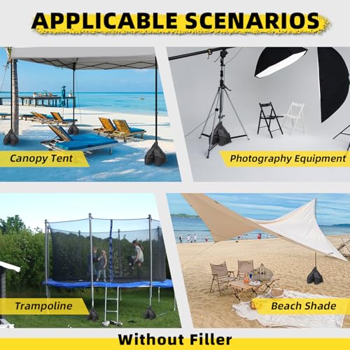 Canopy Weights Sandbags Set of 4，Extra Large Heavy-Duty 1680D Pop Up Tent Sand Bags for Instant Outdoor Sun Shelter Canopy，Patio Umbrella（Without Sand） - color: New 240lbs