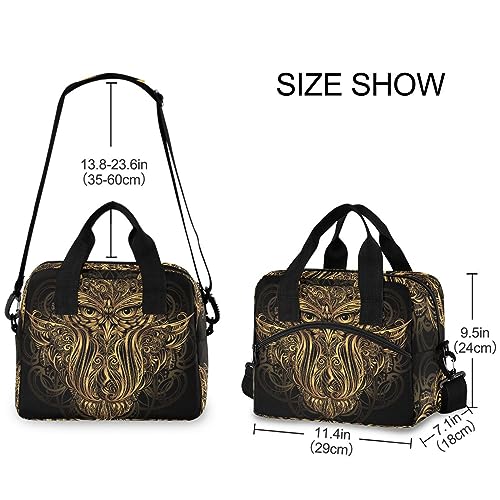 Mascot Owl Insulated Lunch Bag Reusable Lunch Tote Bag Cooler Bag for Women Men Adult Lunch Box with Adjustable Shoulder Strap Leakproof Lunch Bag for Work Picnic Camping - color: Mascot Owl