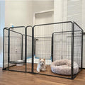 Foldable Metal Pet Dog Exercise Fence Pen with Door Gate, Outdoor Enclosure Kennel for RV Camping Play Yard (31 Inch Height)