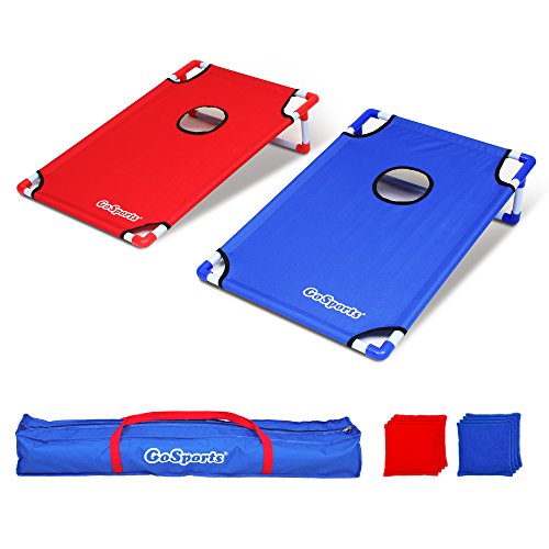 GoSports Portable Cornhole Game Sets – Premium Outdoor Lawn or Beach Toss Game - style: Red & Blue