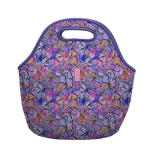 Sok It LunchTote Zippered Bag Insulated Neoprene Caddy (Butterfly Galaxy, Large 4.5 Quart Lunch Tote) - color: Butterfly Galaxy, size: Large 4.5 Quart Lunch Tote