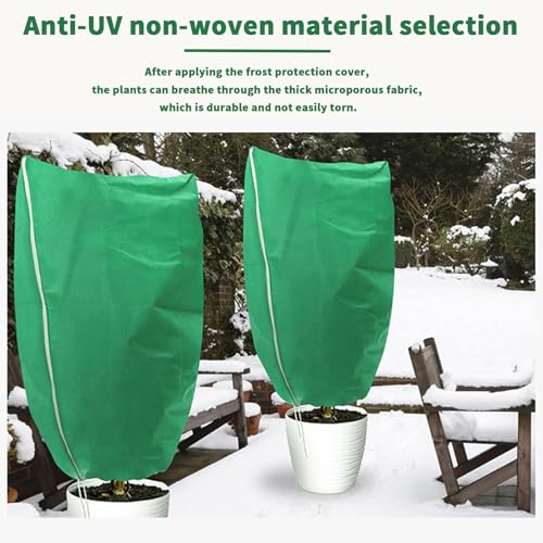 Heavy-Duty Plant Cover with Zipper, Frost Protection Windproof Waterproof Reusable Garden Blanket, Winter Plant Frost Protection Covers for Shrubs, Trees & Outdoor Plants