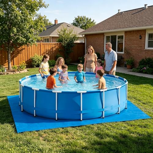 Pool Ground Protection Tarp, Heavy Duty Base Padding Mat, for Outdoor Lawn Deck Surfaces, Polyethylene Waterproof Fabric Material, Tear Resistant Ground Cover Sheet, Swimming Pool Bottom Protection La - color: B