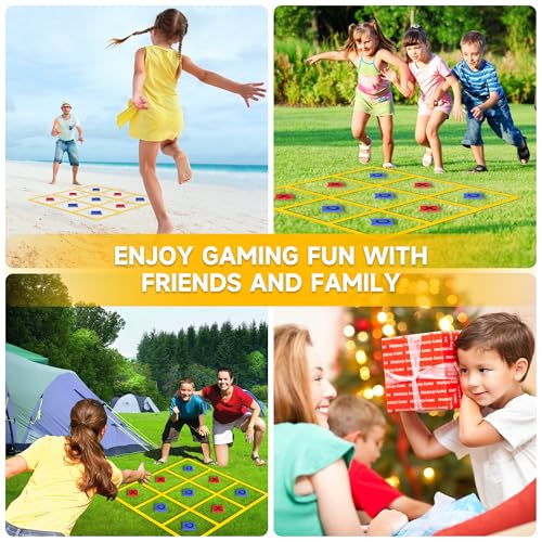 VANPET Outdoor Giant Tic Tac Toe Bean Bag Toss Games for Kids Adults Family, Large Outside Lawn Yard Backyard Carnival Field Day Game, Beach Picnic Camping Birthday Party Family Reunion Games