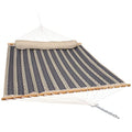 Sunnydaze Quilted Double Hammock for Outside with Spreader Bars and Pillow - 450 lb Capacity, 74x55 Inch Bed, UV Resistant, Quick Dry - Chains Included, Stand Sold Separately - Mountainside - color: Mountainside
