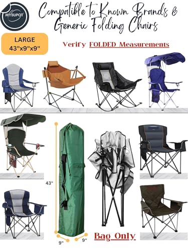 Replacement Bag for Folding Camping Chair, Portable Camp Chair, Hammock, Yoga Mat, Umbrella, Tents, Tripods, Fishing Poles - 420D Oxford Polyester Fabric - color: Green, size: Large 43"x9"x9"