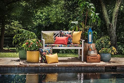 Pillow Perfect Rave Solid Indoor/Outdoor Floor Pillow Plush Fill, Weather and Fade Resistant, Floor - 25" x 25", Orange, - color: Orange Rave Coral, size: Floor - 25" x 25"