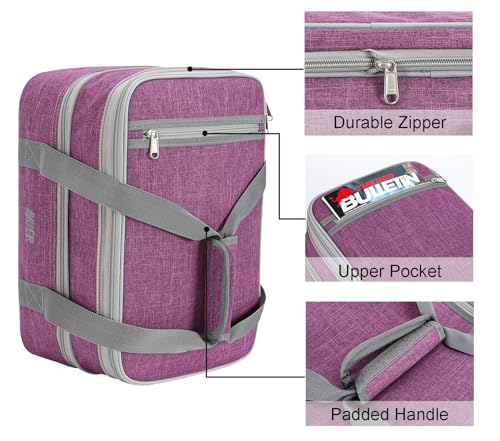 MIER Insulated Double Casserole Carrier Thermal Lunch Tote for Potluck Parties, Picnic, Beach, Fits 9 x 13 Inches Casserole Dish, Expandable by Mid Zipper, Purple - color: Purple
