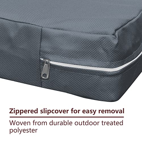 Waterproof Dog Bed Cover, 44" L x 32" W x 4" H, 600D Oxford Fabric, Removable and Washable with Hidden Zippers, Replacement Cover Only Without Stuffings - color: Grey, size: L(44" L × 32" W × 4" H)