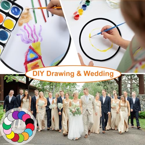 56PCS Foldable Flying Disc Fans with Bags, 9.8'' DIY Handheld Black Egde Fabric Folding Fan for Outdoor Game Activities Birthday Party Favors Gifts, 14 Colors - color: 14 Colors, size: 56PCS