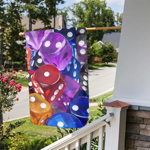 Games Dice Set Print Garden Flag 12 X 18 Inch Double Sided Outside Perfect For Home Decor Garden Yard Lawn Balcony Outdoor Flag