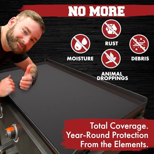 KITCHEN PERFECTION 17" Premium Silicone Griddle Cover Mat for Blackstone Griddle 17 Inch - Hermetic Protection from Rust & Debris All Year, Fits All Blackstone 17 Inch Models - Food Grade Silicone - color: Black 17 inch