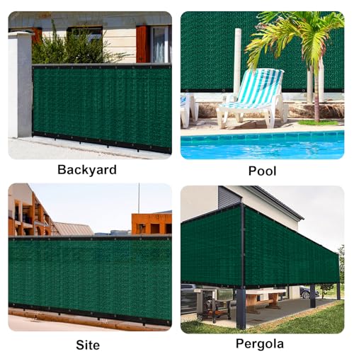 LOVE STORY 4'x12' Fence Privacy Screen Outdoor Mesh Fencing Covers Screen Fence Wind Block with Grommets for Patio Garden Wall Backyard, Dark Green (We Make Custom Size) - color: Dark Green, size: 0 4'x1 2'