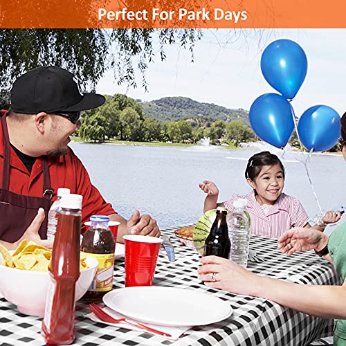 8ft Picnic Table and Bench Cover, Camping Essentials RV Gear, 96 in Waterproof Windproof Outdoor Elastic All Around Tablecloth, Fitted Rectangle Tables and Seats, Black-White Checkered - color: Black-white Checkered, size: 96"