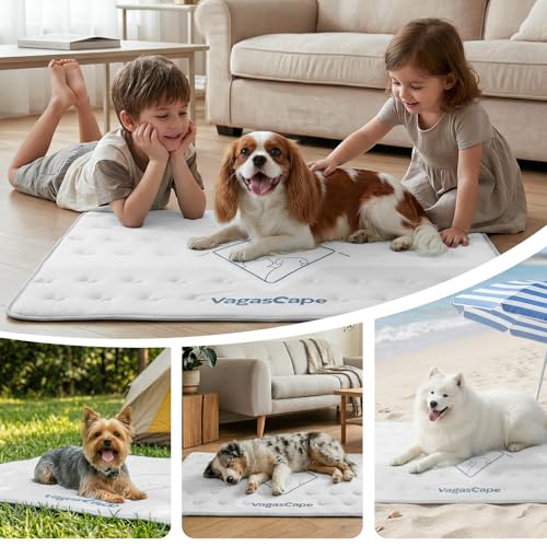 Vagascape Dog Cooling Mat 3.0 Double-Sided Usable, Thick Durable Pet Cooling Mat for Extra Large Pet, 35" x 23" Washable Cooling Mat for Dog Outdoor and Indoor - color: Grey, size: M(35“×23“)