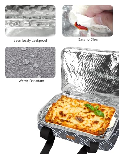 Casserole Carrier Bag, Single Insulated Food Bag, Hot Cold Lasagna Holder Tote for Picnic, Potluck or Travel, Lightweight Picnic Bag - color: Gery-01