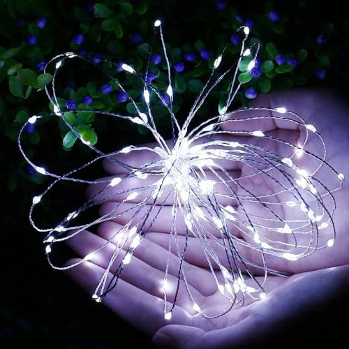 Joomer Solar Fairy Lights, 4-Pack Total 104FT 320LED Solar String Lights Outdoor Waterproof 8 Lighting Modes for Patio Fence Party Garden Yard Home Holiday Tree Outdoor Decoration (White) - color: White, size: 4*80LED