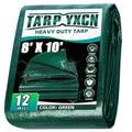 Green Heavy Duty Tarp 8x10 Feet, 12 Mil Thick Waterproof Poly Tarps Cover UV Resistant, Rip & Tear Proof with Metal Grommets Every 20 Inche - color: Green, size: 8x10 Ft