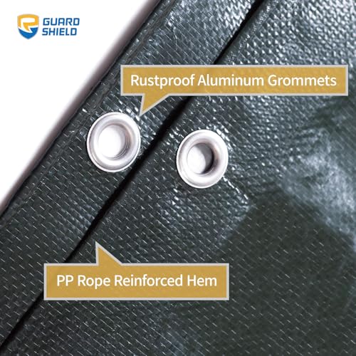 GUARD SHIELD Tarp 10x12 Feet Waterproof Green/Silver Tarps 8Mil Multi Purpose UV Resistant Cover for Outdoor,Camping,Tent,Boats - color: Green/Silver, size: 10x12 Feet