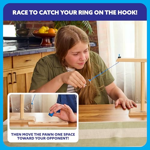 Hook & Ring Family By Relatable, The Exciting Ring Toss Game for Family Gatherings, Great 2 Player Games and Kids Games, Includes 1 Hook & Ring Unit, 1 Scoreboard, 1 Pawn, and Instructions