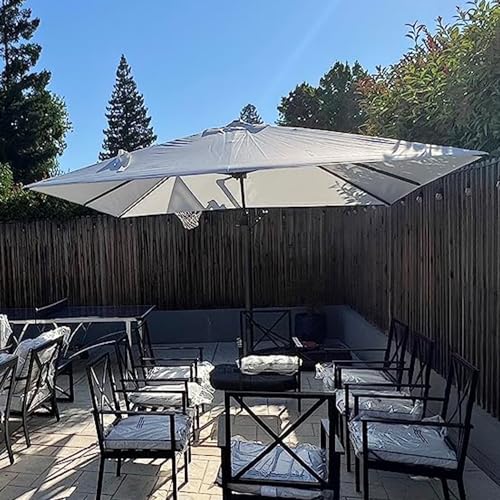 PURPLE LEAF 9 Feet Patio Umbrella Outdoor Cantilever Square Umbrella Aluminum Offset Umbrella with 360-degree Rotation for Garden Deck Pool Patio, White - color: White, size: 9' X 9', style: Standard