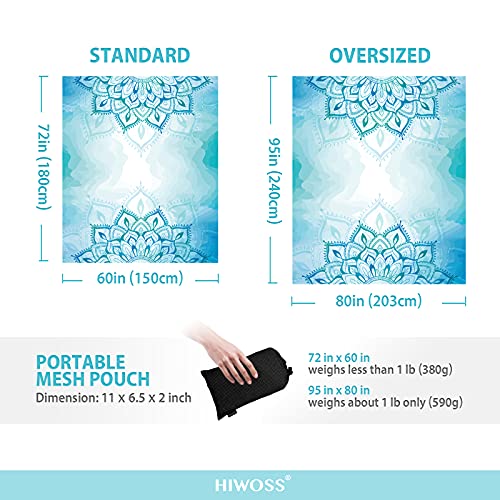 Beach Blanket Waterproof Sandproof Oversized 95”x 80”,Sand Free Beach Mat with Corner Pockets,Portable Mesh Bag for Beach Festival,Picnic,Travel and Outdoor Camping (Mandala) - color: Mandala