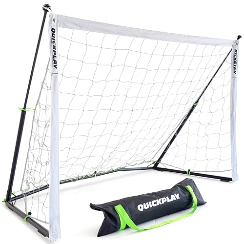 QuickPlay Kickster Elite Portable Soccer Goals - Ultra Fast Setup Weighted Training Goals for Backyard, Turf & Indoor Use - Durable Soccer Nets for Home & Team Practice - style: 5 x 3'