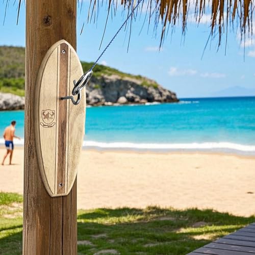 Hook and Ring Toss Game Swing Game DIY Kit -Stainless Steel Ring, Polyester Rope and Hardware - style: Surfboard L