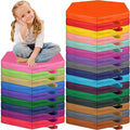 Timgle 25 Pcs Floor Cushions 15 Inch Flexible Seating Bulk Foam Floor Seats Pillows Portable Seating with Handles for Home(Hexagon) - style: Hexagon