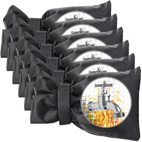 Outdoor Faucet Covers for Winter, Actgan 8.3"H x 6"W Thickened Outside Garden Faucet Socks for Freeze Protection, Reusable Insulated Faucet Covers, 6 Pack, Black - color: 6 Piece 8.3"H x 6"W Black