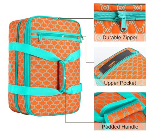 MIER Insulated Double Casserole Carrier Thermal Lunch Tote for Potluck Parties, Picnic, Beach, Fits 9 x 13 Inches Casserole Dish, Expandable by Mid Zipper, Orange - color: Orange